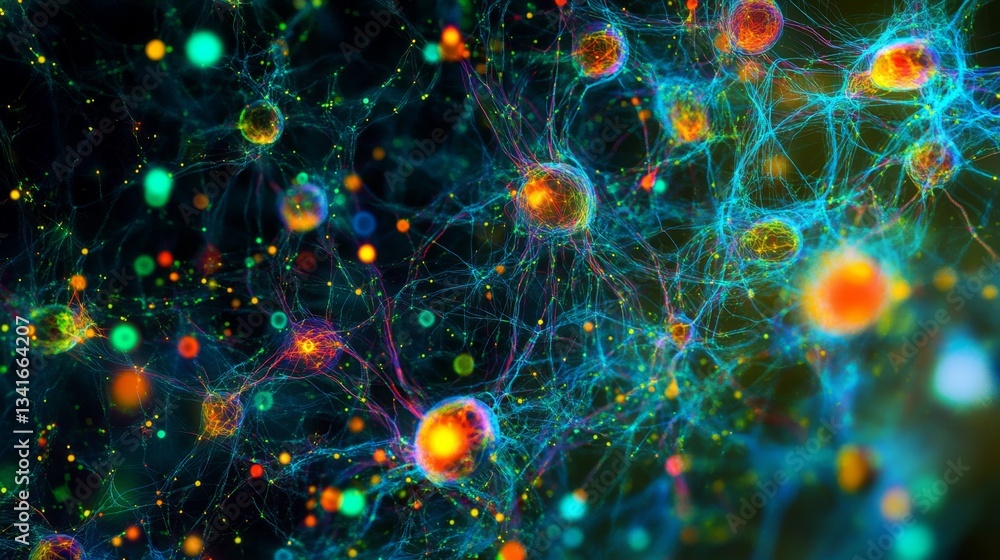 Poster visualizing machine learning insights digital space gigapixel data art virtual environment abstract 