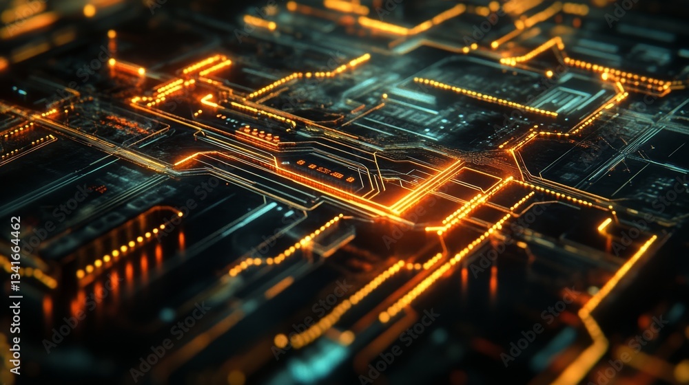 Poster visualizing machine learning systems digital realm infographic tech environment data-driven perspect