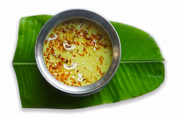  Rava Payasam in banana leaf