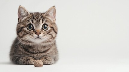 Cute Kitten, Studio Portrait, Gray Background