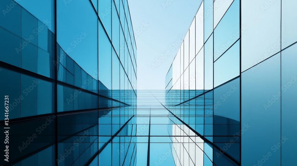 Poster building minimalist business strategies modern workspace abstract concept digital environment top-do