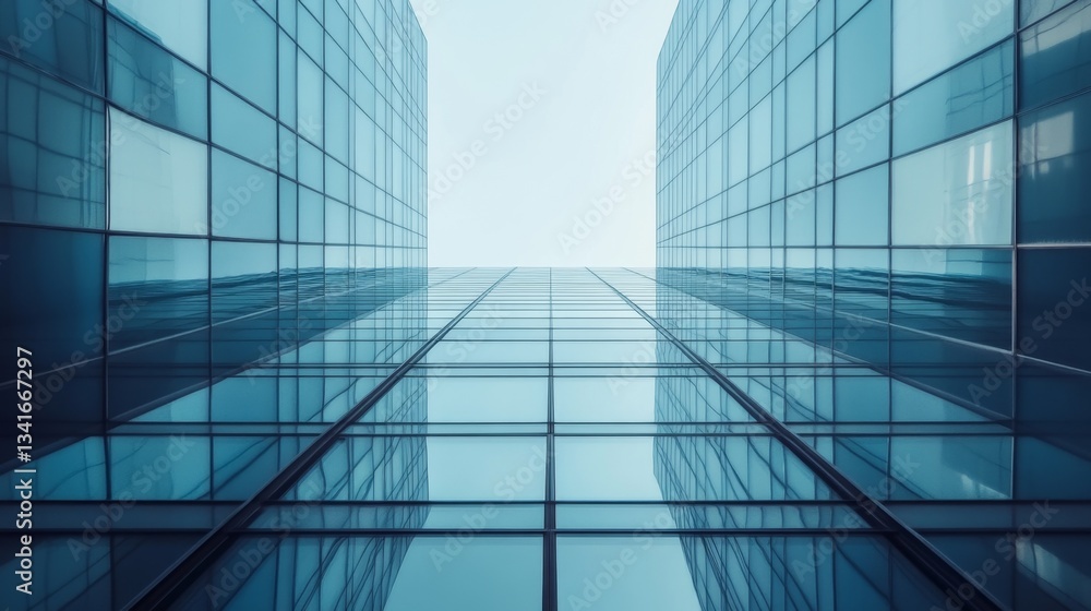 Poster building minimalist business abstract digital space concept art modern environment aerial view gigap
