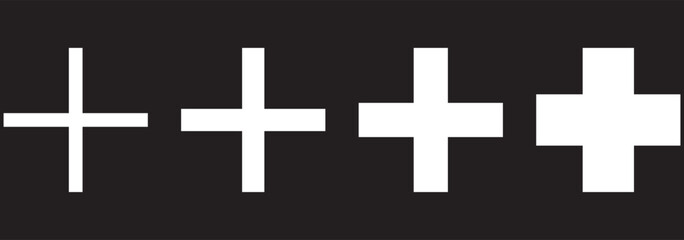 Plus Icon vector illustration. Add plus sign and symbol .More icon. Set of plus icons.  