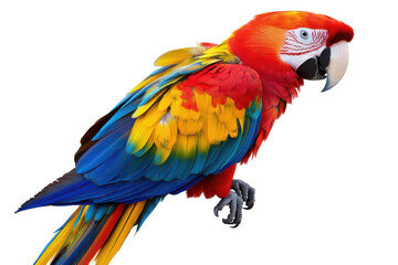 Fototapeta premium Vibrant Scarlet Macaw Parrot Illustration – Realistic Tropical Bird