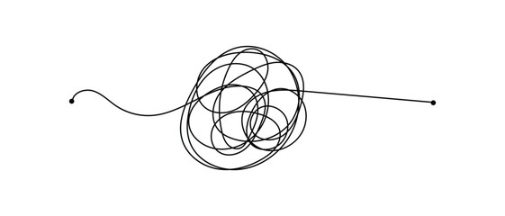 set of messy clew symbols connected icon on white background.