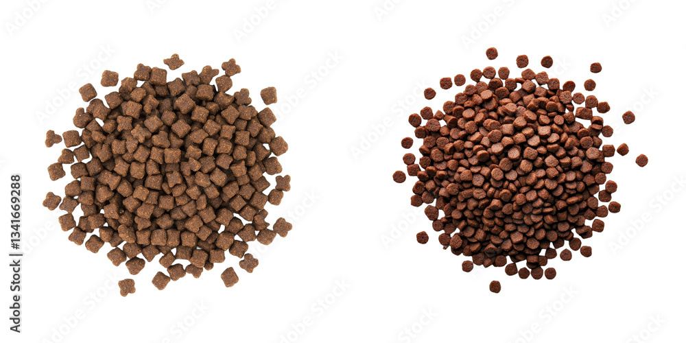 Poster An image of a pile of dry pet food on a transparent background has been generated by Generative Ai