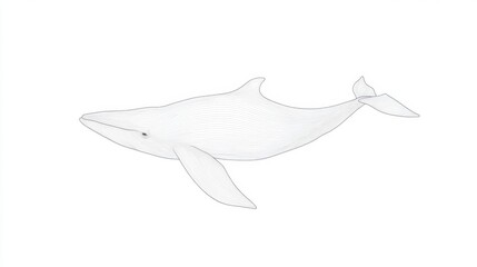Obraz premium Whale swimming gracefully ocean depths gigapixel image underwater environment wide angle view minimalist aesthetic