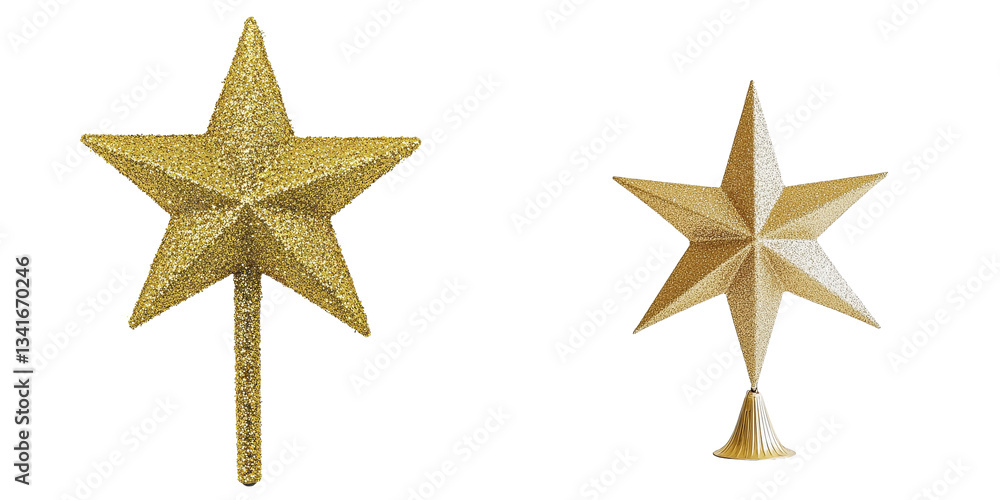 Poster generative ai has produced an isolated golden christmas star on a transparent background