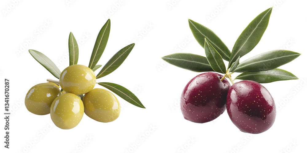 Poster on a transparent background, green olives are presented in isolation, courtesy of generative ai capa