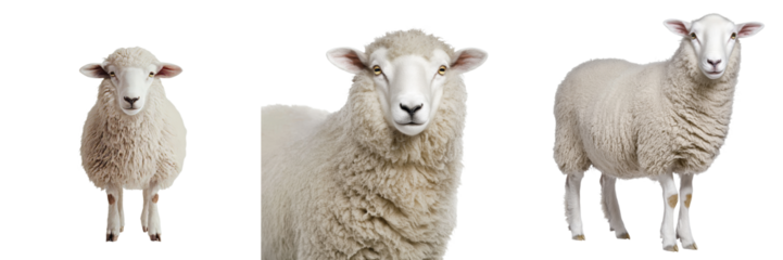 An isolated body of a sheep is set against a transparent background, a creation of Generative Ai