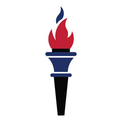 old fashioned torch symbolizing liberty vector illustration