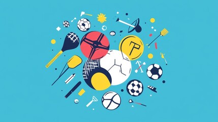 Minimalist sports quiz event online visual content clean environment engaging viewpoint gigapixel concept