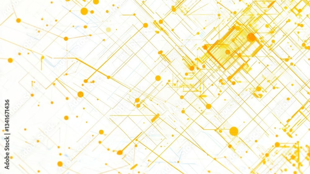 Poster creating minimalist tech patterns in yellow geometric style digital art online visual design aesthet