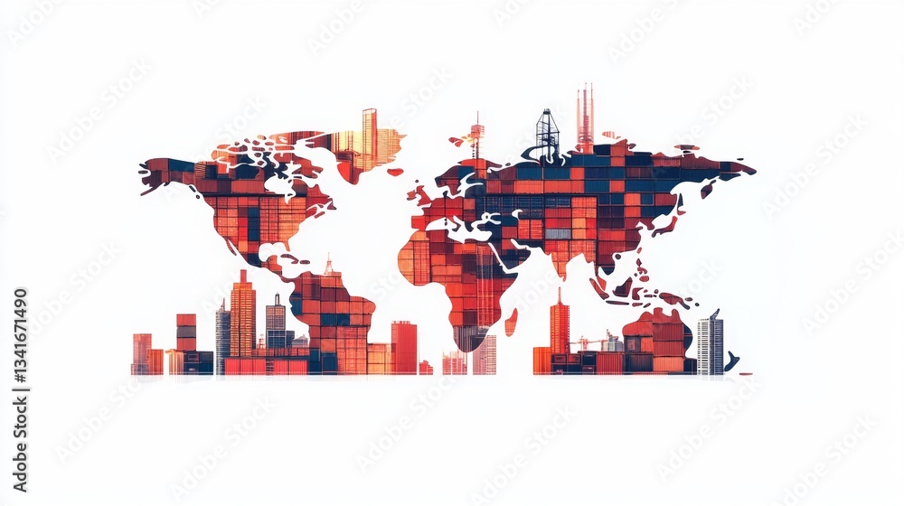 Poster create a minimalist world map global digital art virtual space aesthetic gigapixel design