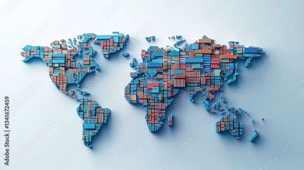 Poster creating a gigapixel world map render global digital artwork virtual environment aerial view modern 