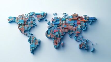 Creating a gigapixel world map render global digital artwork virtual environment aerial view modern interpretation