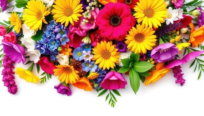 Vibrant floral wreath, colorful blooms, funeral arrangement, isolated white background, lilies, mourning