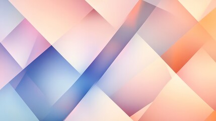 Fototapeta premium A geometric abstraction using a gradient of pastel colors to form overlapping diamond and triangular shapes