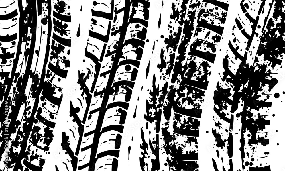 Poster tire texture pattern showcasing deep grooves and tread marks, creating striking visual effect. trans