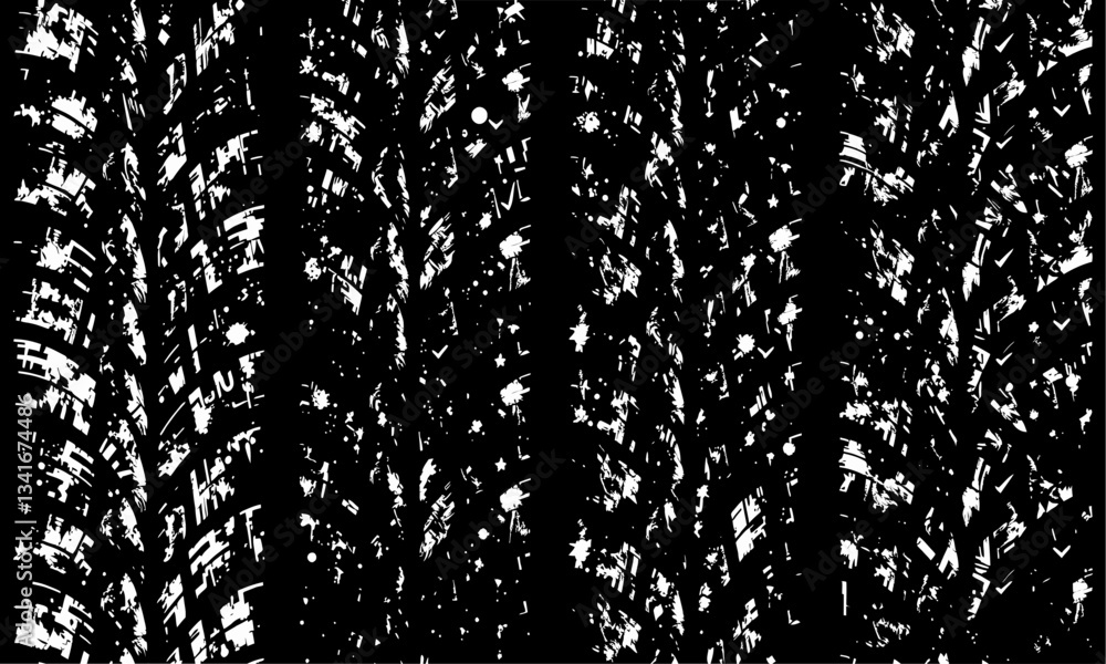 Poster tire texture pattern featuring bold design with deep grooves and intricate details, showcasing rugge