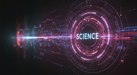 Obraz premium Technological Science: A futuristic visual of technology, the word 