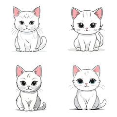 Obraz premium set of funny cats