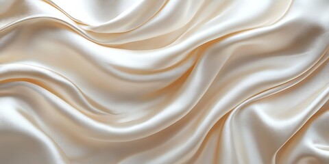 Obraz premium Creamy silk fabric, soft waves, elegant texture