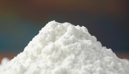 Close-up of a mound of fluffy powdered sugar, light and airy, confection, texture