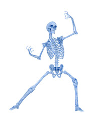 skeleton in a comic action pose