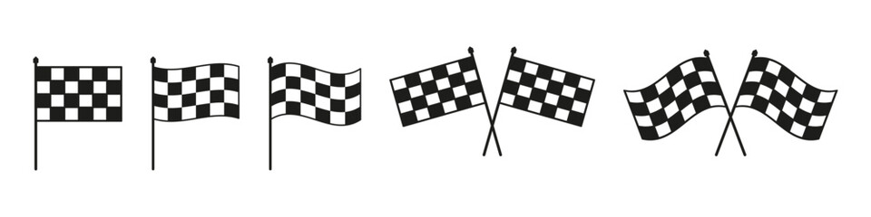 Checkered flag icon. Racing flag logo. Vector