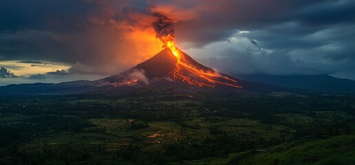 Majestic volcanic eruption showcases nature's raw power and beauty