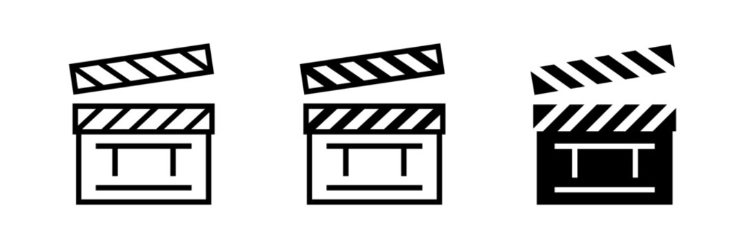 Clapperboard icon. Clapper board symbol. Vector