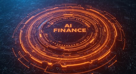 AI Finance Innovation: A vibrant digital representation showcasing the cutting-edge fusion of artificial intelligence and finance, symbolized by a futuristic glowing interface.