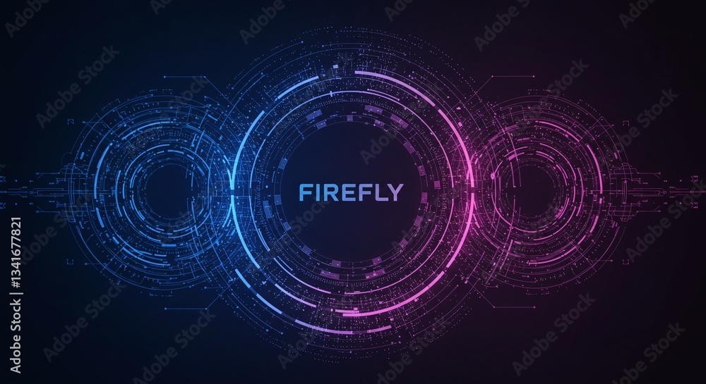 Poster tech's core: captivating digital display of technology with vibrant neon colors creating a modern de