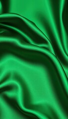 Obraz premium Luxurious, subtly shimmering silk fabric in deep emerald green, surface, shiny