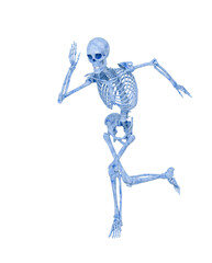 skeleton is running fast in action
