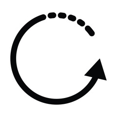 Refresh arrow icon. Reload or Redo simple outlined icon.  Restore, recycle eps outline stroke illustration.