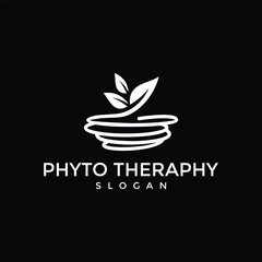 Minimalist plant logo, leaves emerging from a stylized pot. Represents nature, growth, and wellness. Ideal for organic or health-related brands.