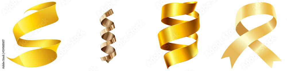 Aufkleber A transparent background serves as the setting for an isolated golden ribbon, generated by Ai