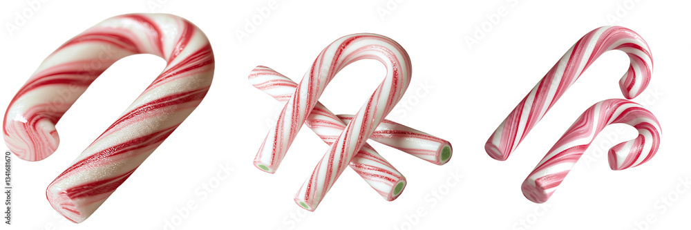 Poster generative ai has created an image of two classic candy canes, characterized by their red and white 