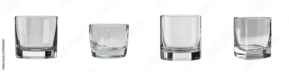 Poster isolated on a transparent background is a clear glass tumbler filled with cold water, generated by g