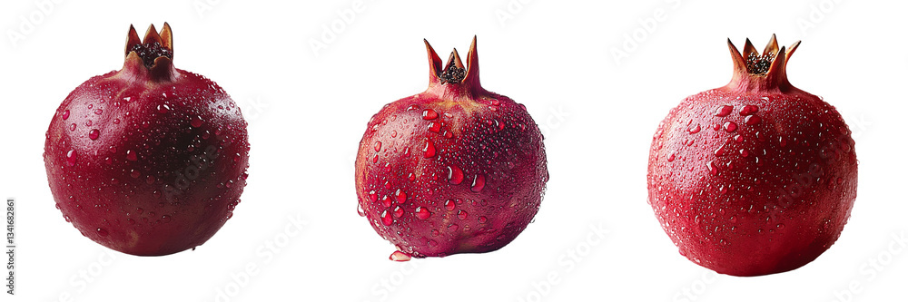 Poster the image features a fresh pomegranate isolated against a transparent background, made with generati