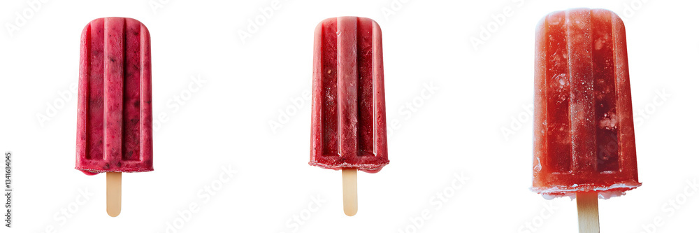 Poster on a transparent background, a red popsicle ice cream is isolated, generated by generative ai