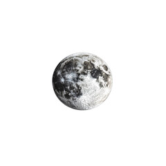 Drawing captures the intricate details of the moon's surface, highlighting craters and textures against a clean transparentbackdrop.