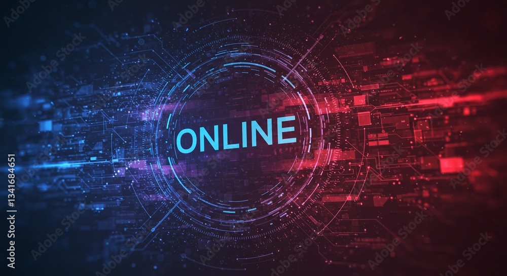 Poster digital gateway: abstract digital artwork displaying the word 