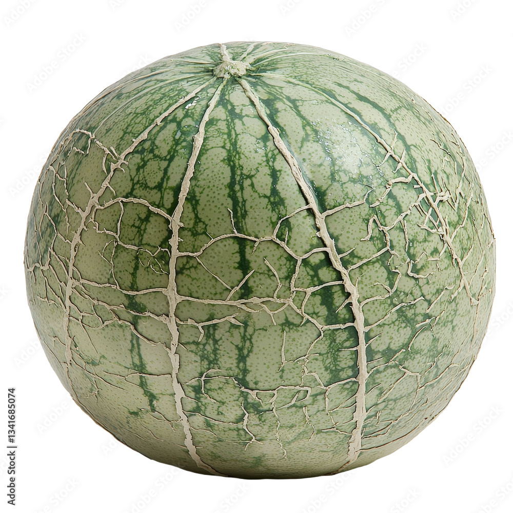 Aufkleber a whole green melon is isolated on a transparent background created by generative ai