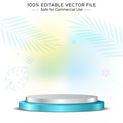 summer sales promotional banner poster cool tropical fresh spring background design, drawing and illustration with Podium.