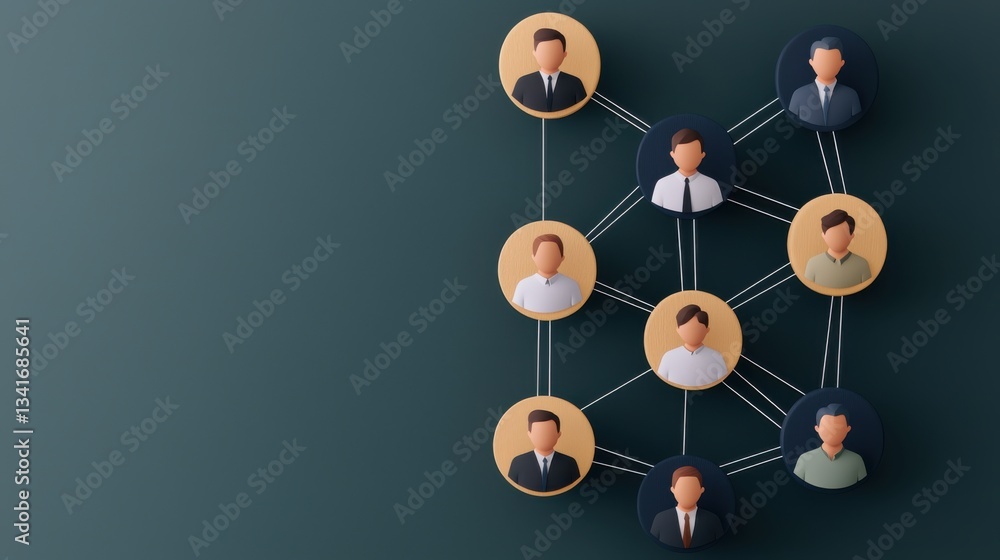 Poster network representation of team collaboration and communication flow
