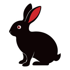 High-Quality Rabbit Silhouette Vector Perfect for Graphic design on a Transparent Background