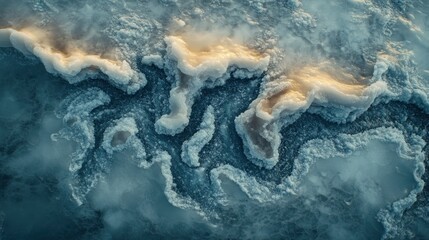 Frozen Salt Flats, Sunlit Patterns